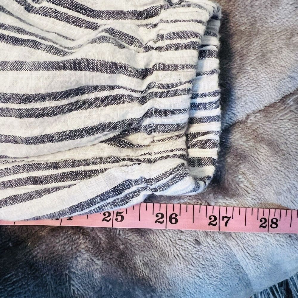 Aerie 100% Cotton Jumpsuit Striped Blue White Strapless Bow Tie Front Medium - Picture 10 of 11